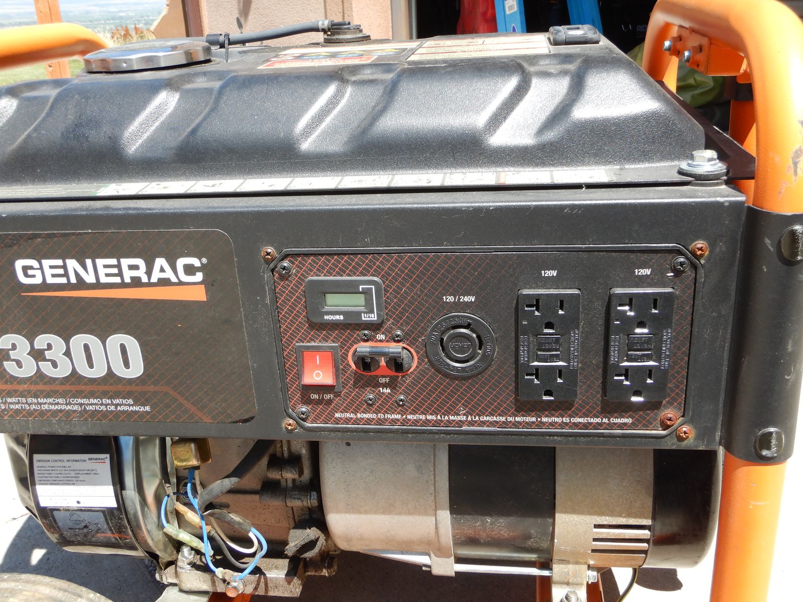 Generac GP3300 Portable Gas Powered Generator - 3300 Running Watts, Low Hours, Reliable Power