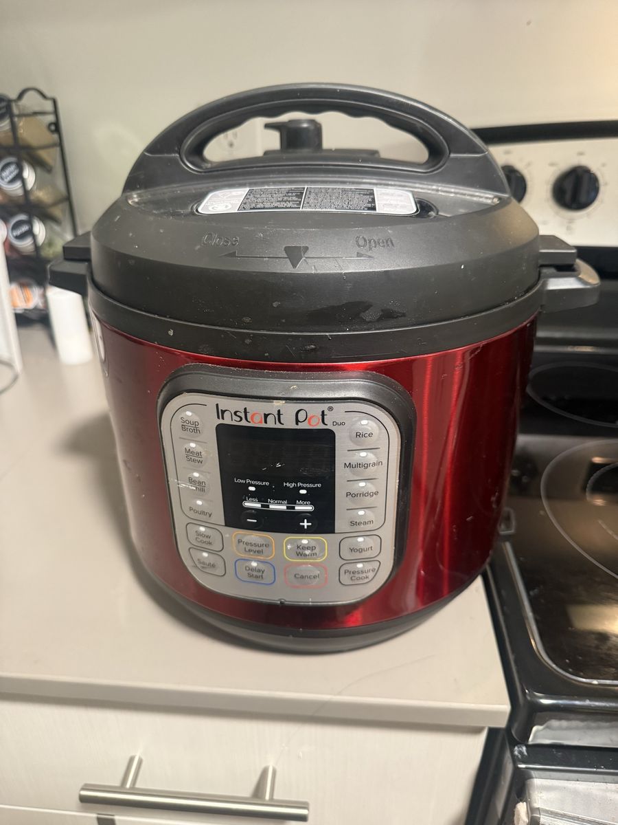 Instant Pot Duo Red SS 60 6-Quart Electric Pressure Cooker 7-in-1 Multi-Cooker