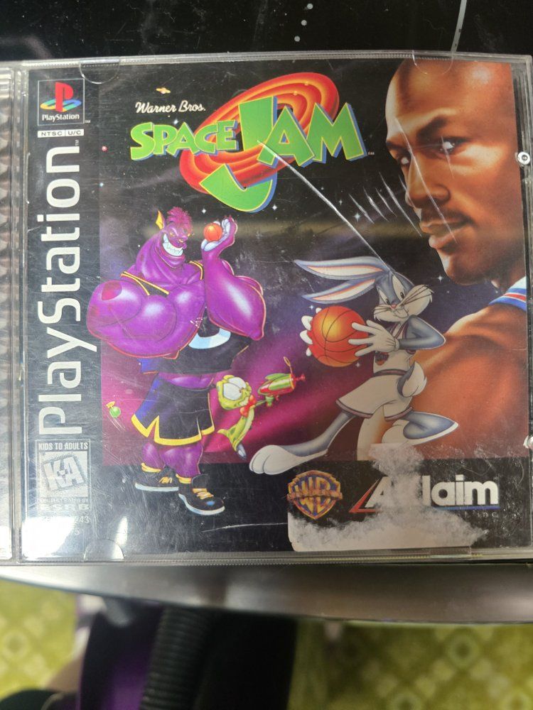 Space Jam (PlayStation 1, PS1) Warner Bros. Akklaim, NTSC/UC, K-A Video Game Disc & Case