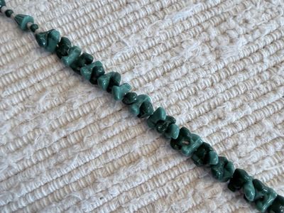 Green Chip Bead Necklace with Spring Ring Clasp