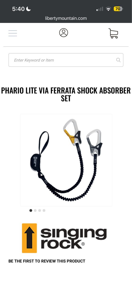 Via Ferrata Lanyard, harness, helmet
