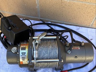 WARN Industrial Electric Hoist 2000 lbs Capacity Winch with Remote Control