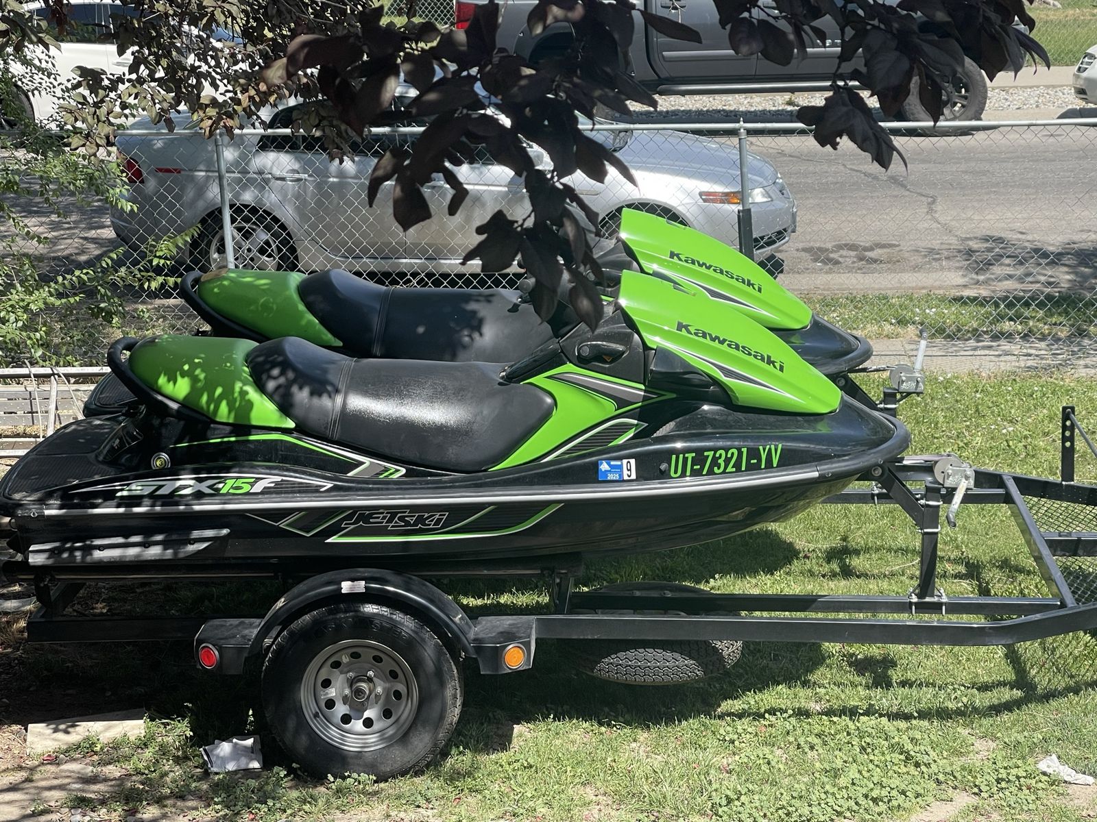 Kawasaki STX-15F Jet Skis (Pair) with Voyager Sport Trailer - Ready for the Water