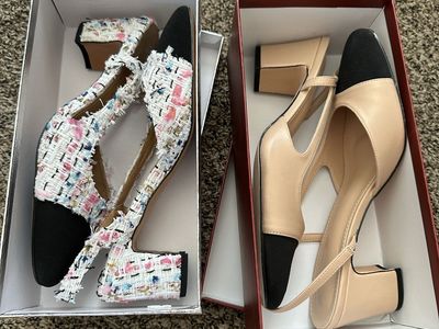 Sling Back Heels, knock-off Chanel - Size 8.5