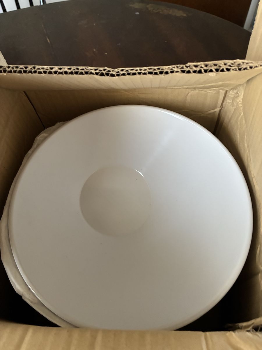 Set of 6, 24oz White Cascading Bowls - 9.25" Diameter, 4.75" Deep, brand new