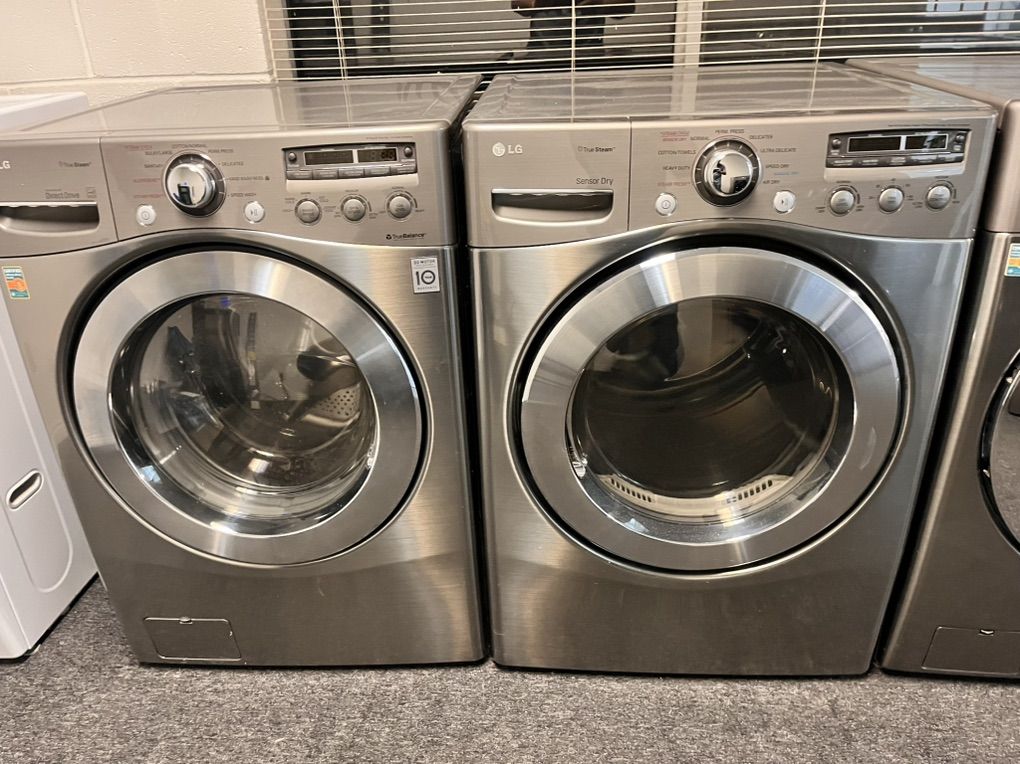 LG Stainless Washer And Dryer Set With Steam
