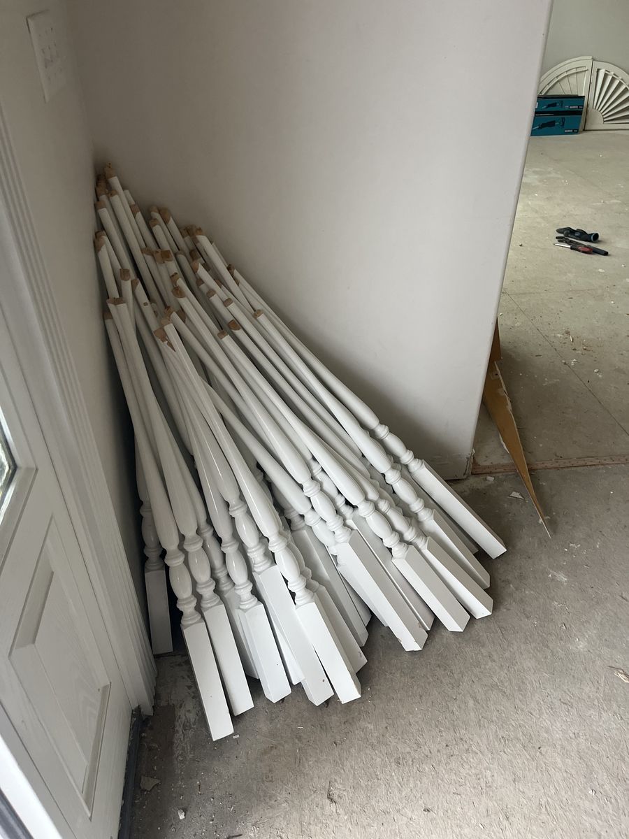 60 White Painted Wood Spindles