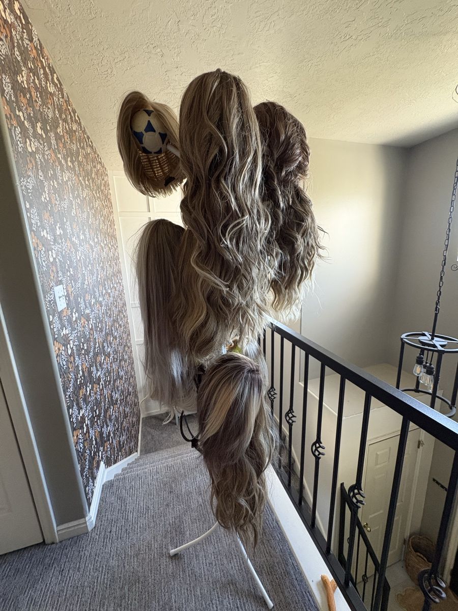 16 blonde/brown wigs gently used