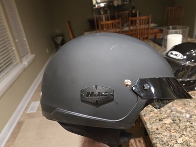 Size XL - HJC half helmet with visor - DOT certified.