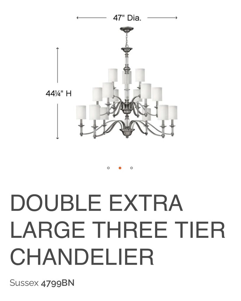 Matching Hinkley Entry and Dining Chandeliers