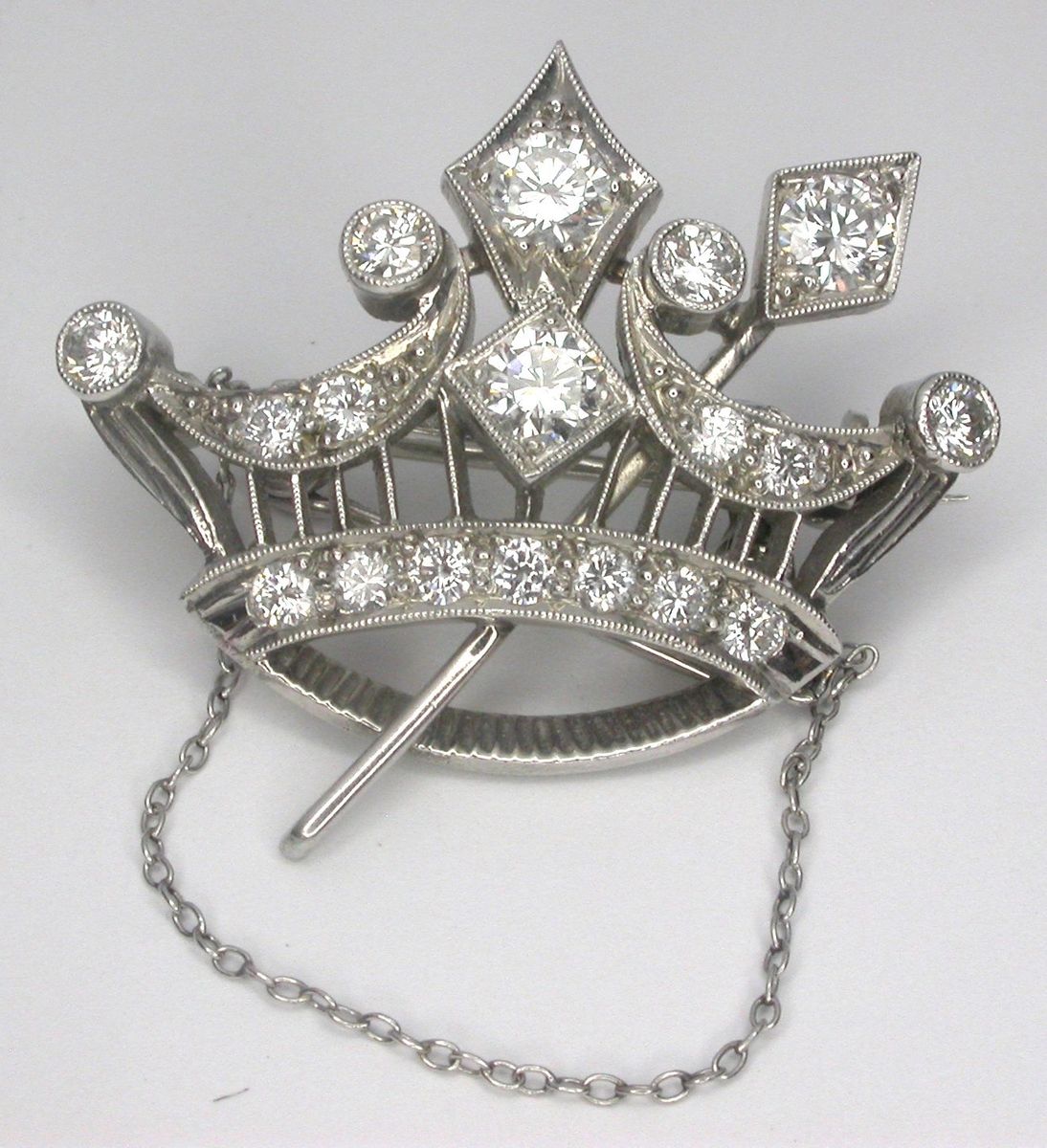 1940's Heirloom Vintage Antique Platinum and Diamond pin