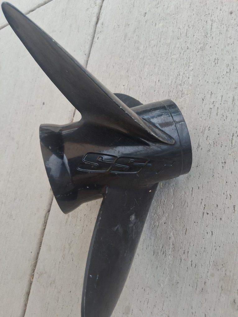SST 3-Blade Outboard Boat Propeller - Black Stainless Steel