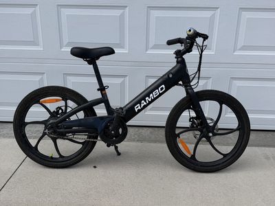Rambo Kid's 20" Trailbreaker Electric Bike - 250W Motor, Disc Brakes, Black