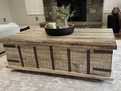Pottery Barn Lift-Top Coffee Table-Storage