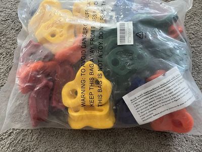 Climbing Rock Holds for Kids, Assorted Colors with Mounting Hardware, New in Package