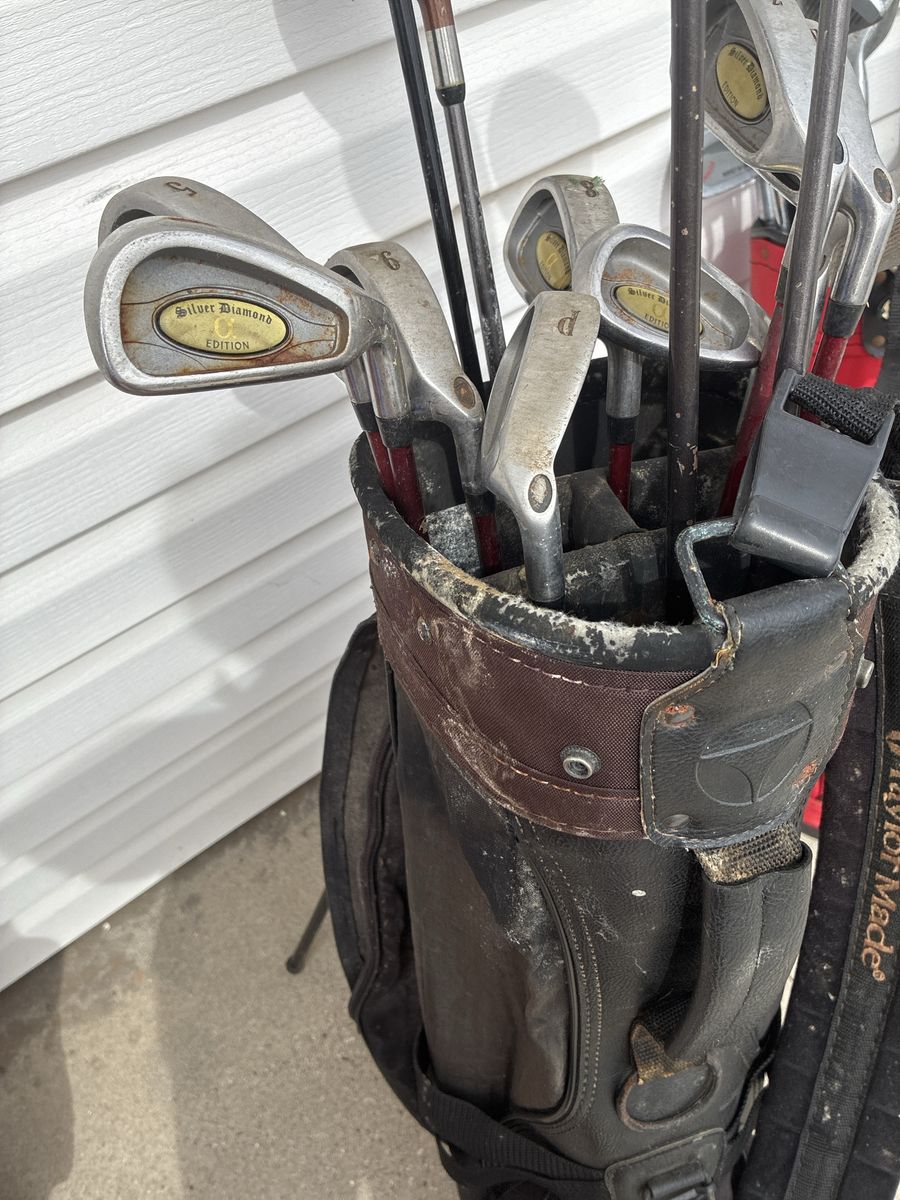 Silver Diamond Edition Golf Clubs Set with TaylorMade Bag