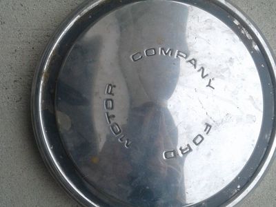 2 Antique Ford Metal Dog Dish Hubcaps