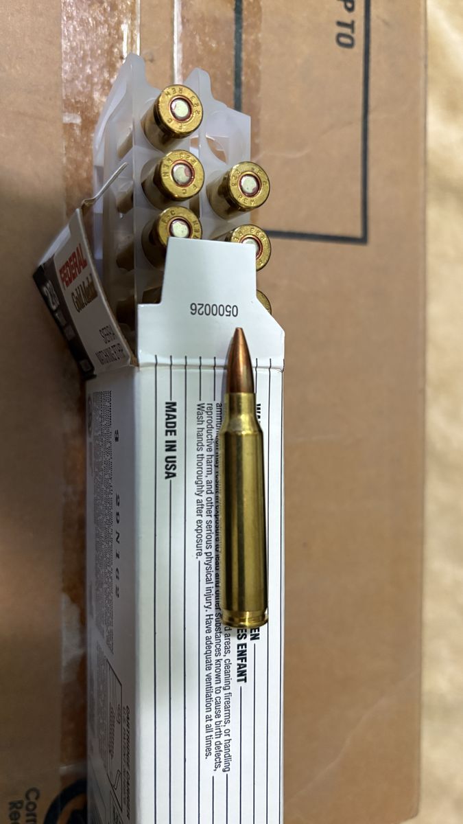 .223 ammo Federal Gold Medal 69gr SMK 500 case