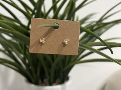 18k Gold Plated Sterling Silver CZ stud Earrings