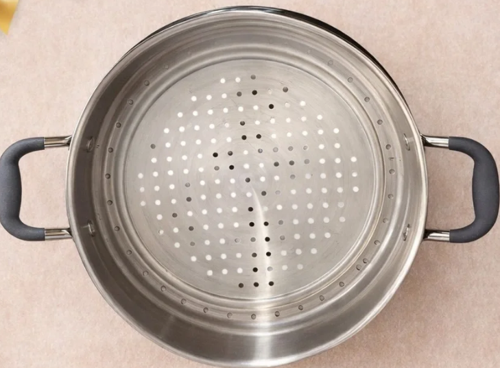 Pampered Chef Stainless Steel Steamer Basket Insert Pot with Handles