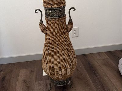 Wicker Floor Vase