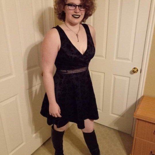 Rose Pattern Black Cocktail Dress