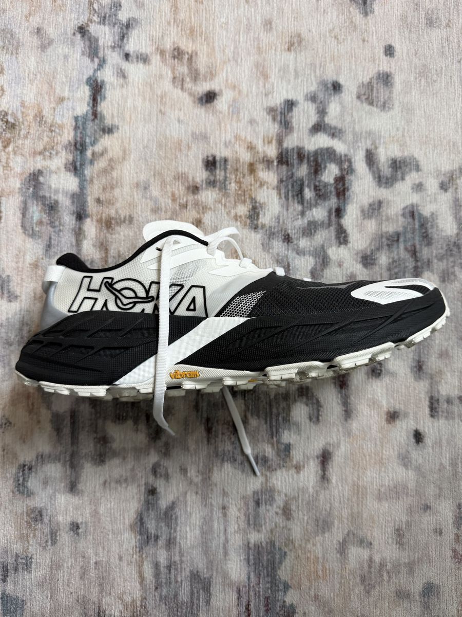 Hoka Speedgoat 7 Trail Running Shoes Men's US 12 2E Black/White Vibram