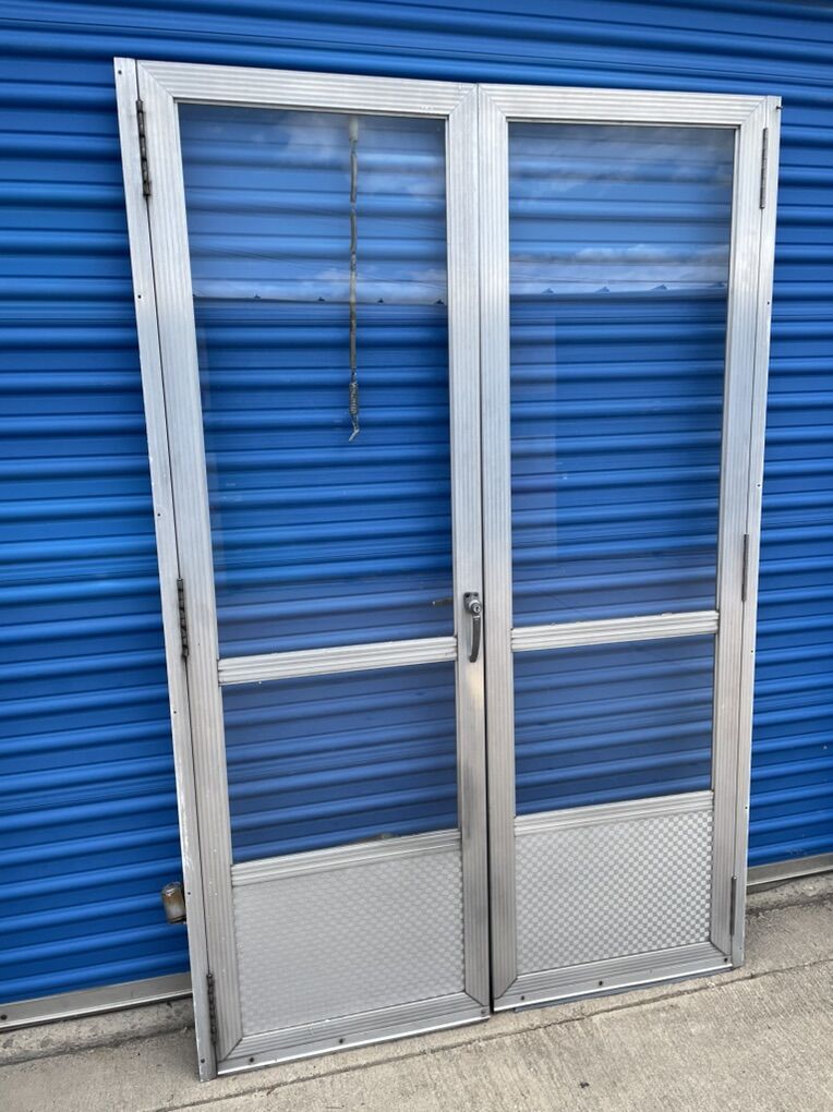Vintage Midcentury 1950s Aluminum French Doors
