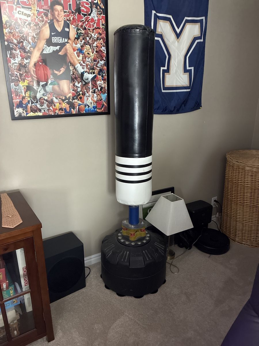 Freestanding Punching Bag Training Equipment Black & White Used