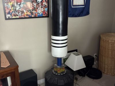 Freestanding Punching Bag Training Equipment Black & White Used