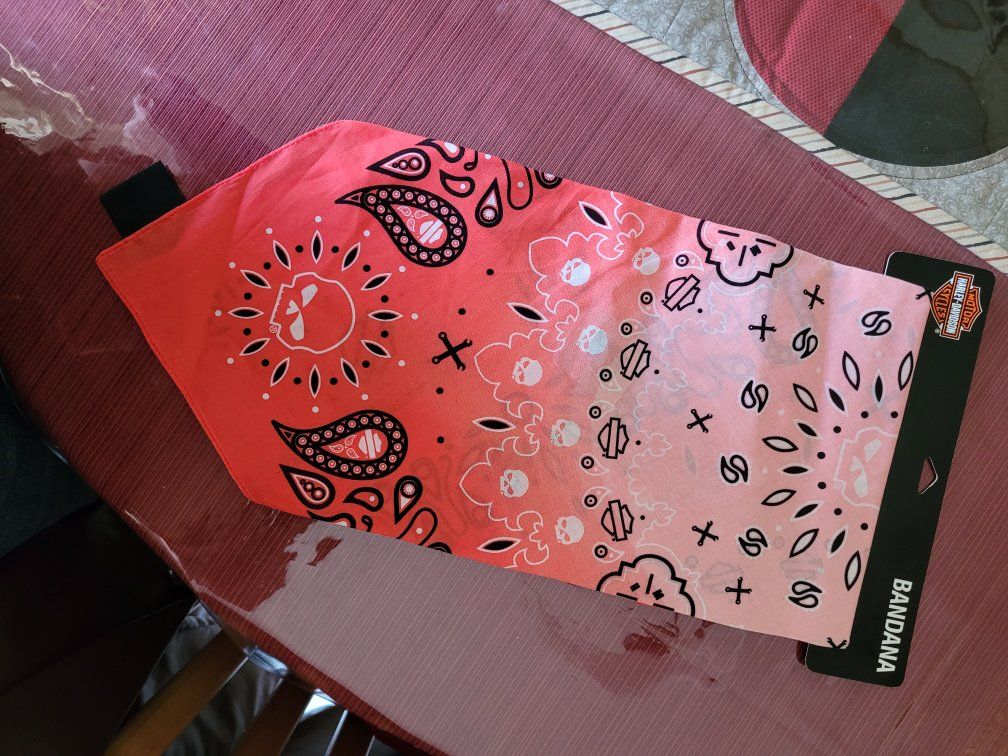 Harley-Davidson Vegas Harley Bandana Pink Orange Skull Paisley B8119907 NEW