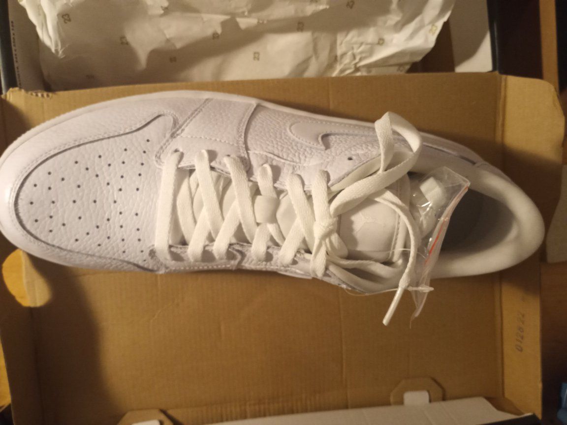 Nike Air Jordan 1 Low Golf Shoes Triple White Men's Size 13