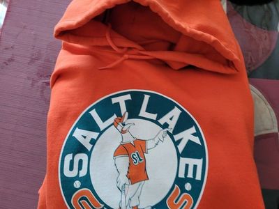 Salt Lake Gulls 2XL Orange Pullover Hoodie with Baseball Seagull Logo