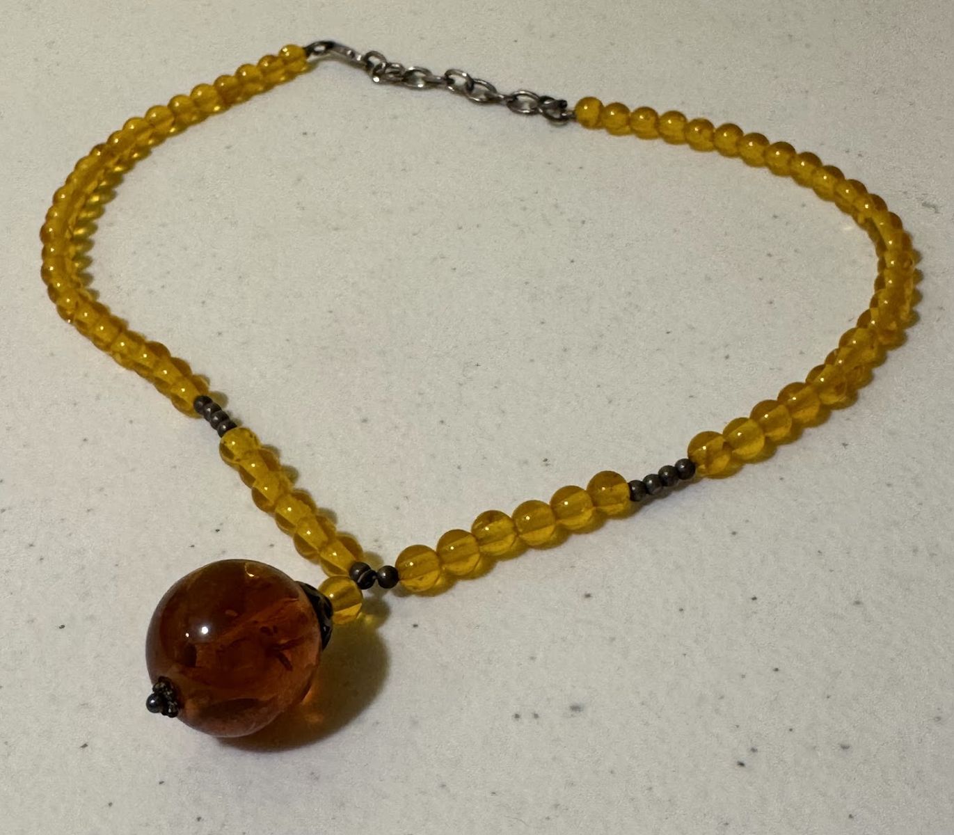 Amber-Style Glass Beaded Necklace - $10 OBO