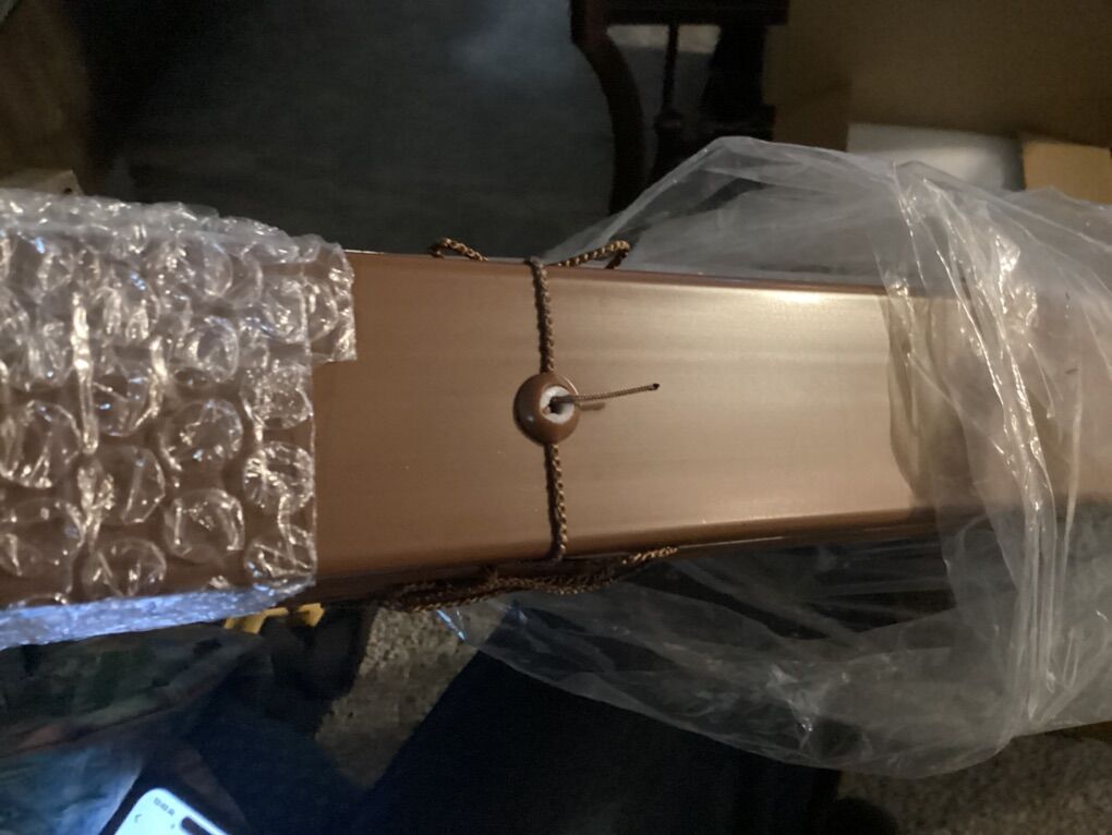 2 Cordless Fuax Wood Blinds 36.5 X 46 Pecan