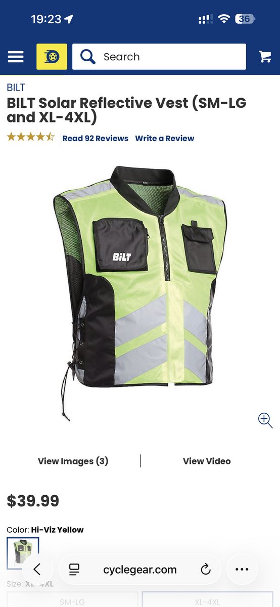 Bilt Hi-Viz Motorcycle Vest
