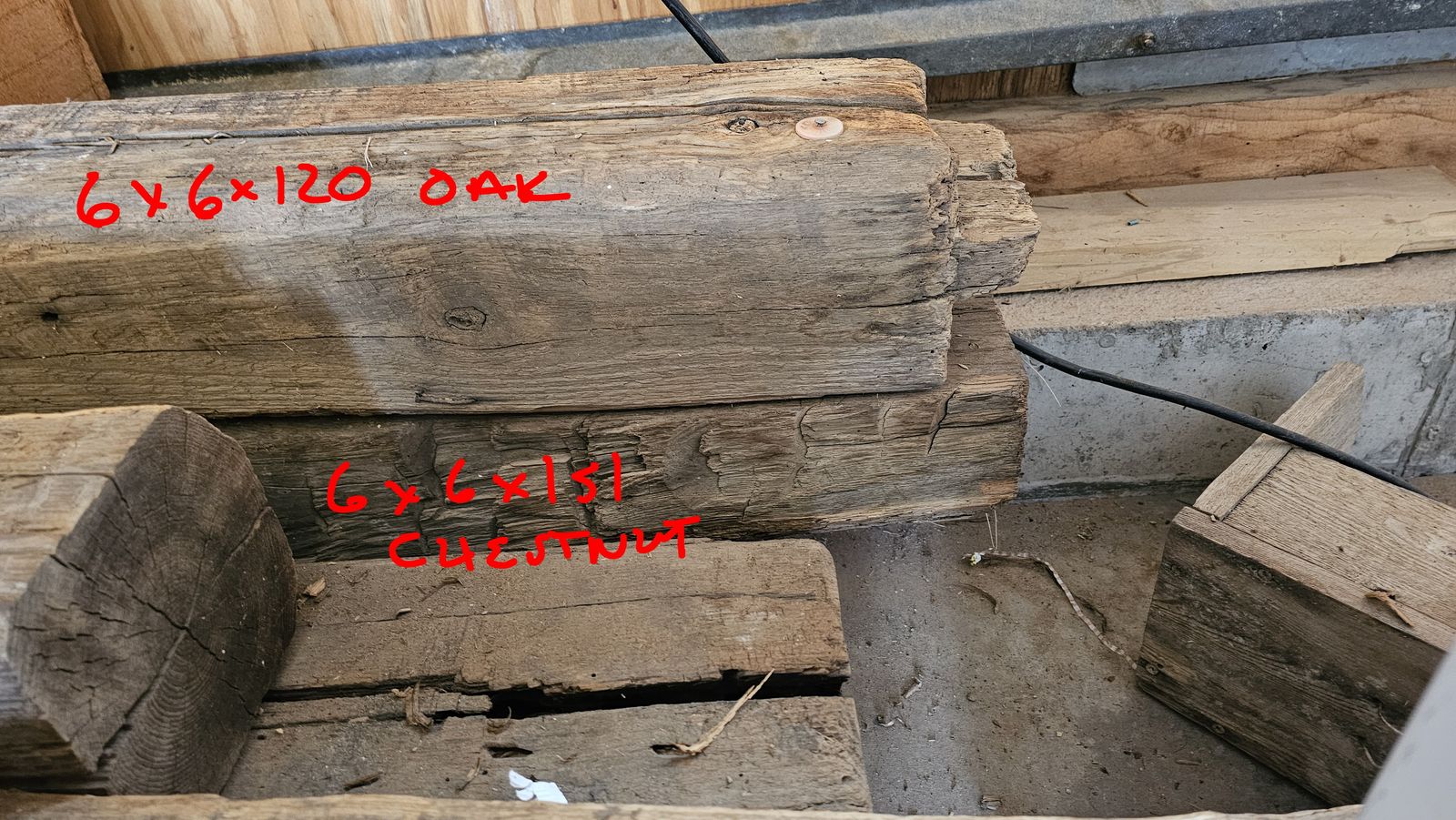 Reclaimed barn beams