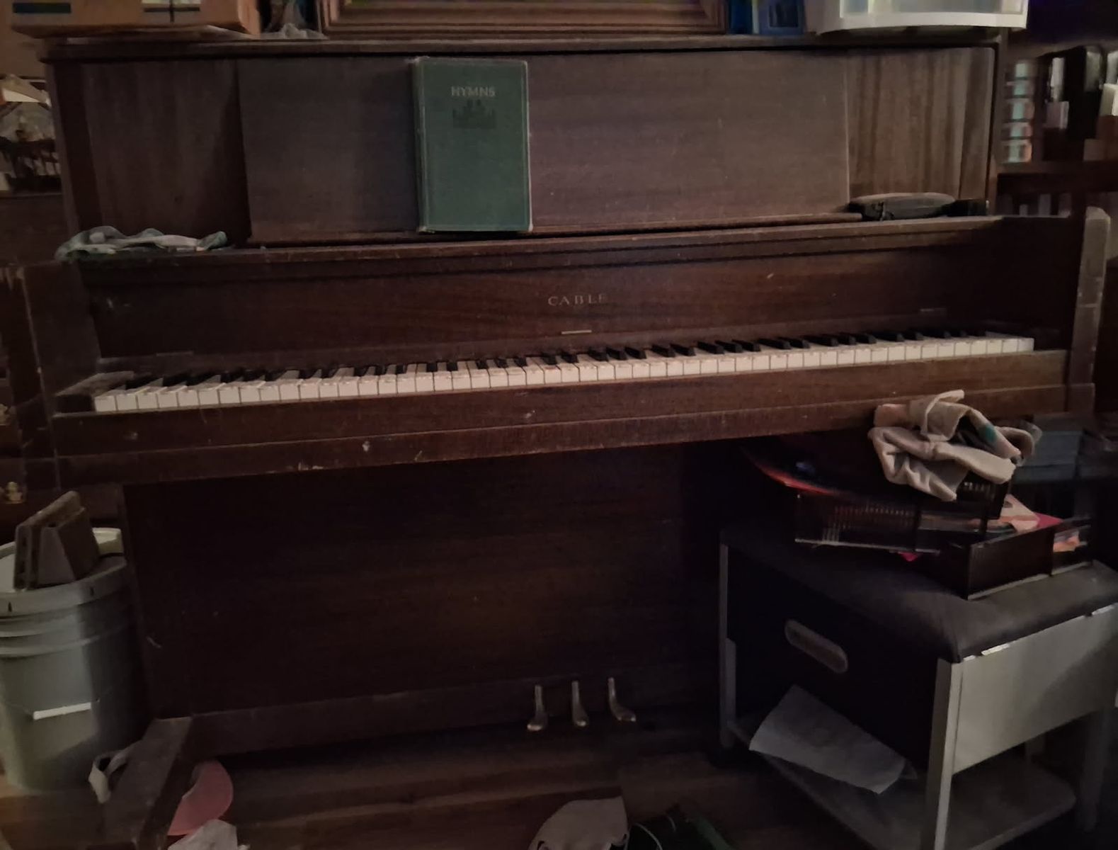 Upright Piano with Key Stickers $75 OBO