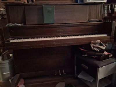 Upright Piano with Key Stickers $75 OBO