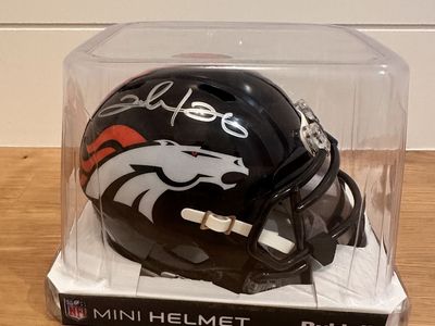 Clinton Portis Signed Denver Broncos Eclipse Mini Helmet with visor – Leaf Witnessed