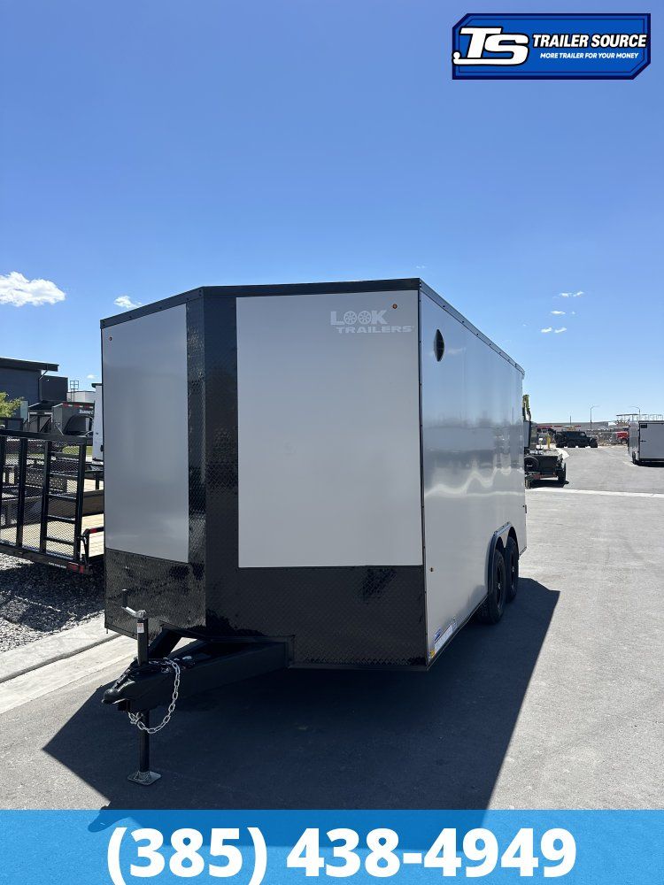 8.5x16 Look ST DLX Enclosed Cargo Trailer - 7'0" Interior - 10K GVWR - .080 PolyCor, Black Out Package, Rear Spoiler w/ Load