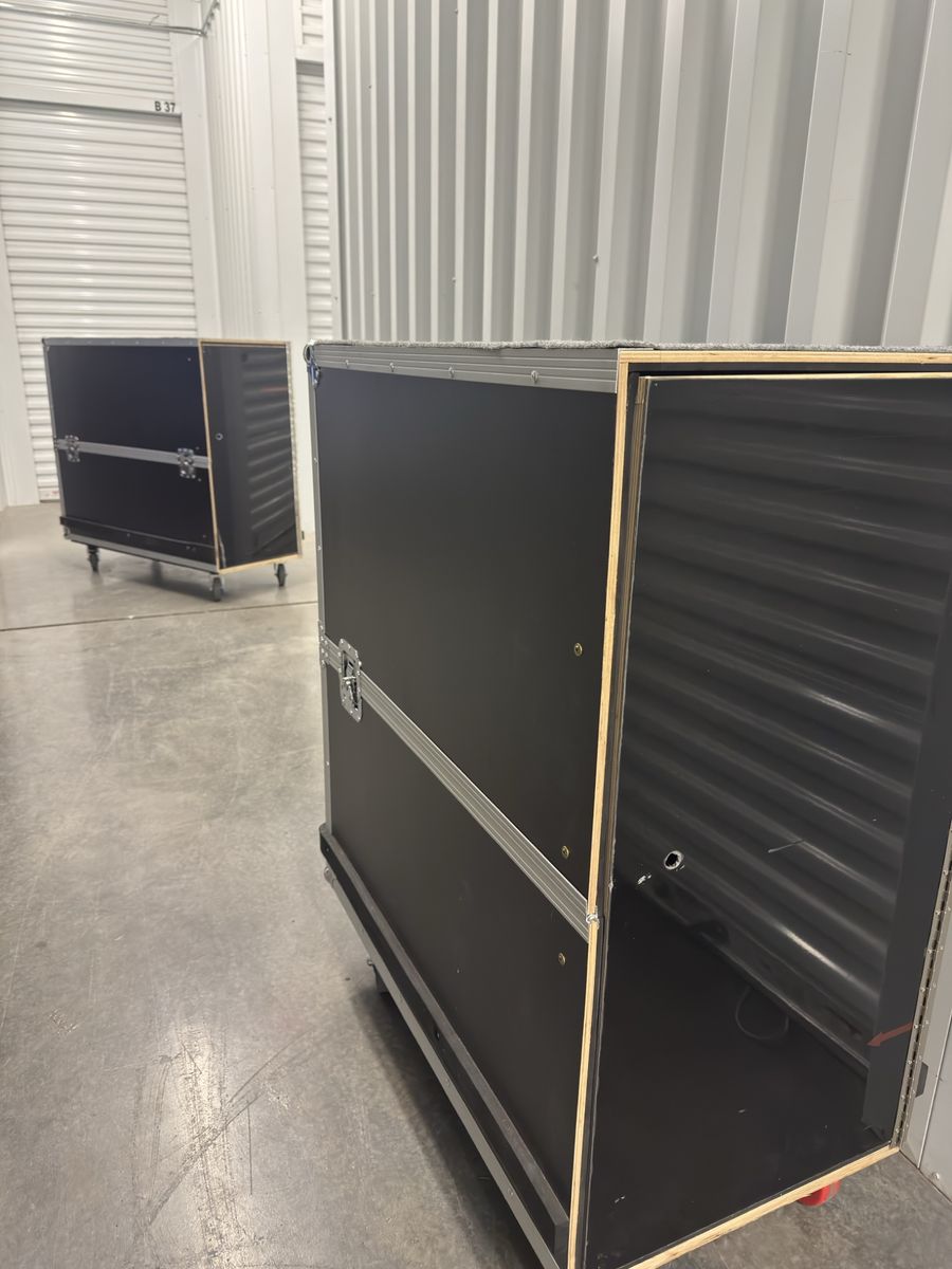 Two storage boxes-currently used for artwork