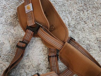 Carhartt Durable Padded Brown Dog Harness with Reflective Stitching