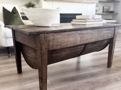 Antique 1800's Primitive Dough Barrel Coffee Table