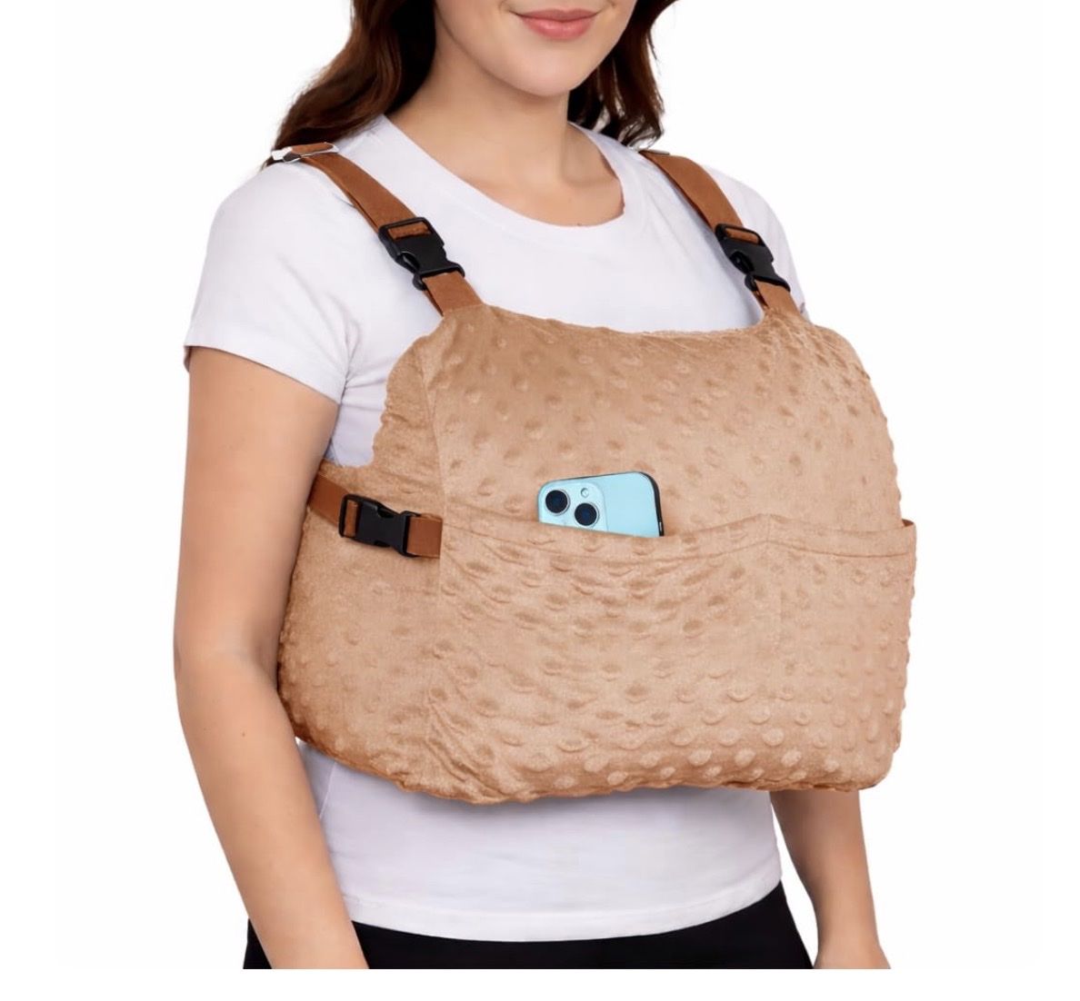 Zomaple Mastectomy Post-Surgery Recovery Support Pillow with Pockets & Straps