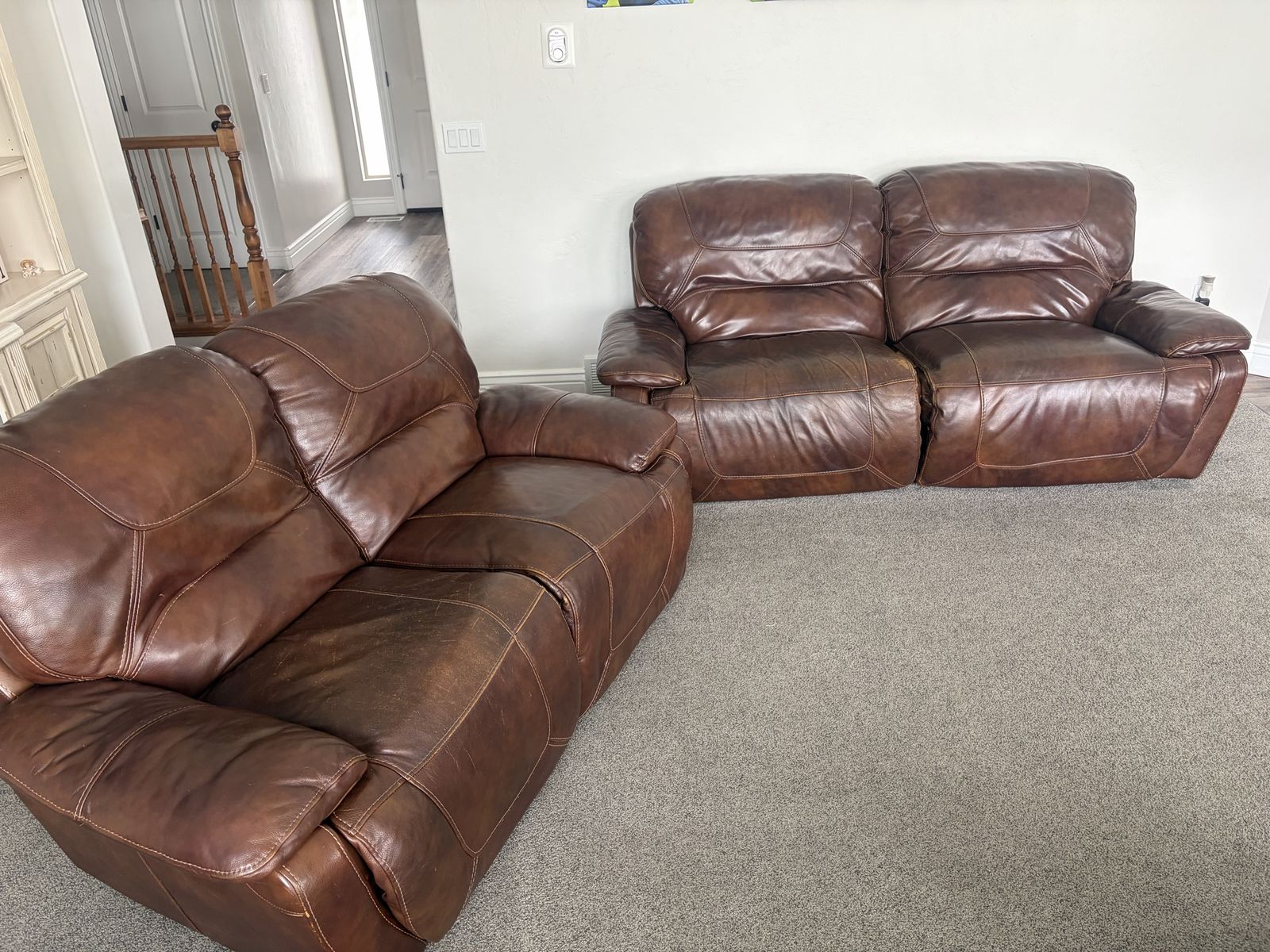 Top grain leather reclining Sofa & Loveseat
