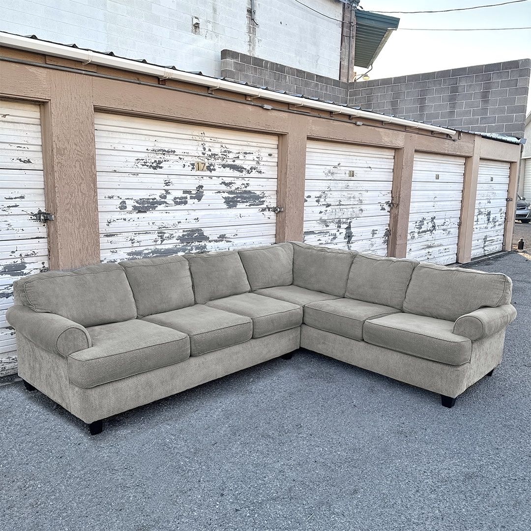Delivery Available - Beige/Gray Sectional couch