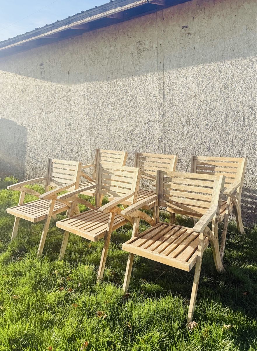 Vintage Teak Wood Patio Chairs | Outdoor Chairs