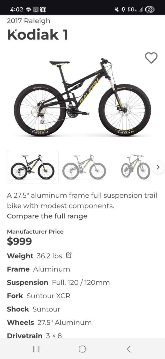 Raleigh mountain bike