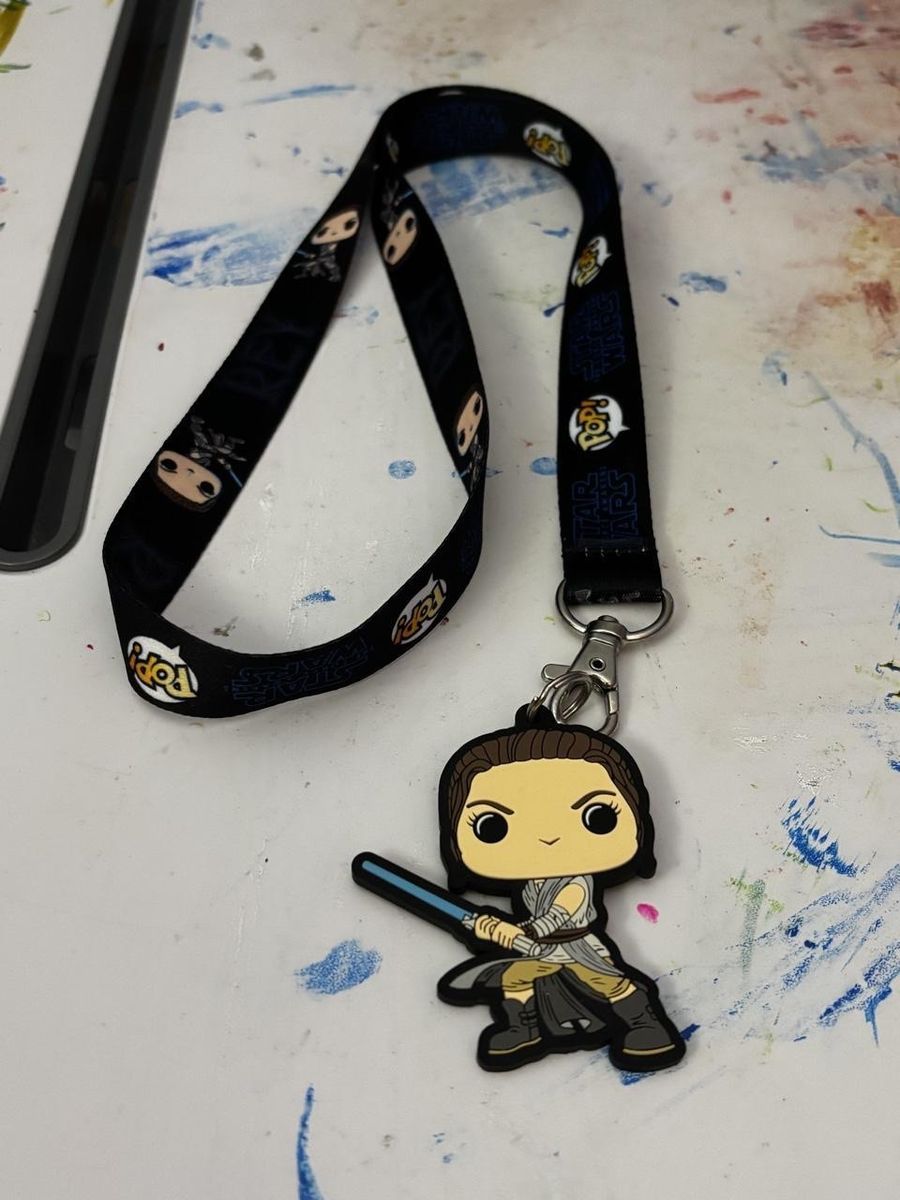 Funko POP! Star Wars Rey Lanyard Keychain - Black with Rey Character On Lanyard And Charm